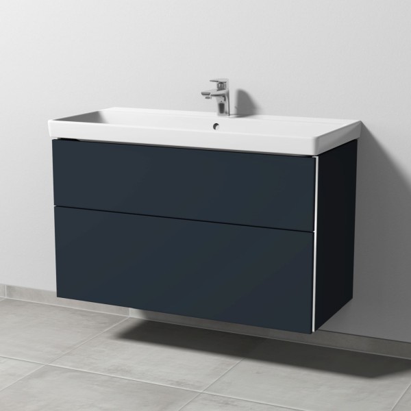 Sanipa 3way Waschtischunterbau zu Villeroy & Boch Avento Waschtisch mit 2 Auszügen, Marine-Matt