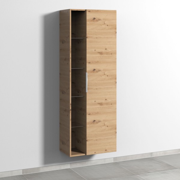 Sanipa 3way Stauraumschrank mit 1 Tür und offenen Fächern, Eiche Natural-Touch