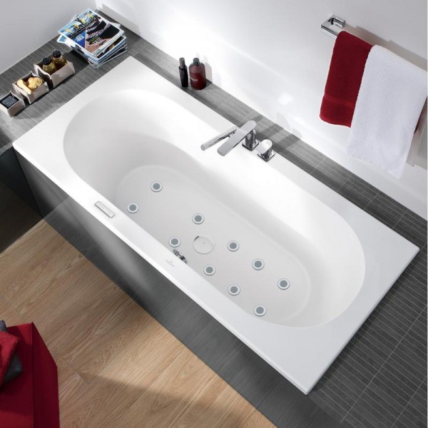 Villeroy & Boch Loop & Friends rechteckige Badewanne, mit Whirlpoolsystem Airpool Comfort (AC), inkl