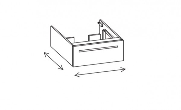 Artiqua 113 Waschtischunterschrank variabel inkl. Konsolenfunktion, Weiß Hochglanz, 113-WVL-1-90-710