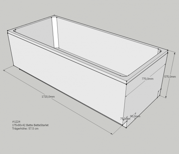 Neuesbad Wannenträger für Bette Starlet 175x80