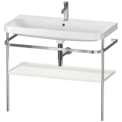 Duravit Happy D.2 Plus c-shaped Set mit Metallkonsole Nordic Weiß Seidenmatt 975x490x850 mm - HP4838