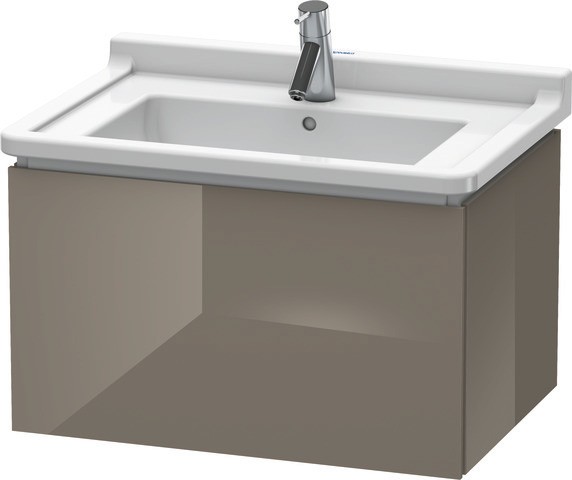 Duravit L-Cube Waschtischunterbau wandhängend Flanell Grau Hochglanz 670x469x408 mm - LC6164089890A0