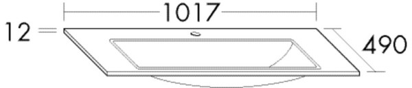 Burgbad Keramik Waschtisch alpinweiss 12x1017x490 Alpinweiss, KBAU101C0001