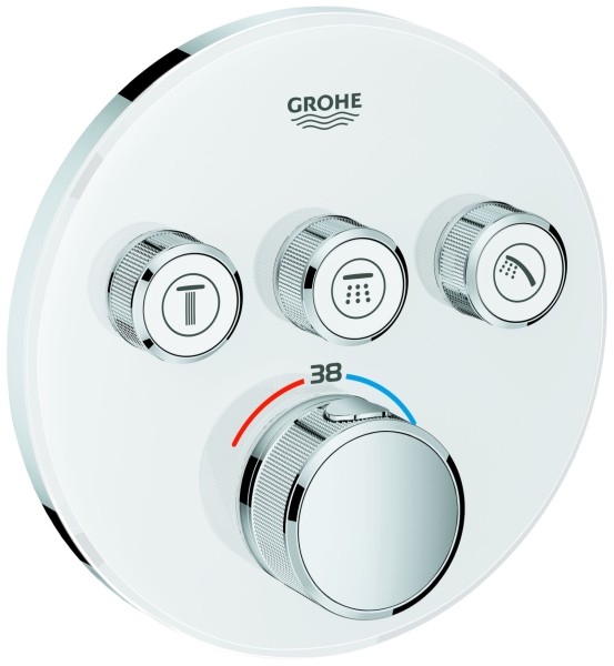 GROHE THM Grohtherm SmartControl 29904 rund FMS 3 Absperrventile moon white, 29904LS0