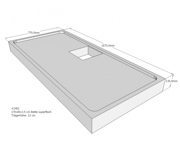 Neuesbad Wannenträger für Bette superflach 1700x800x35