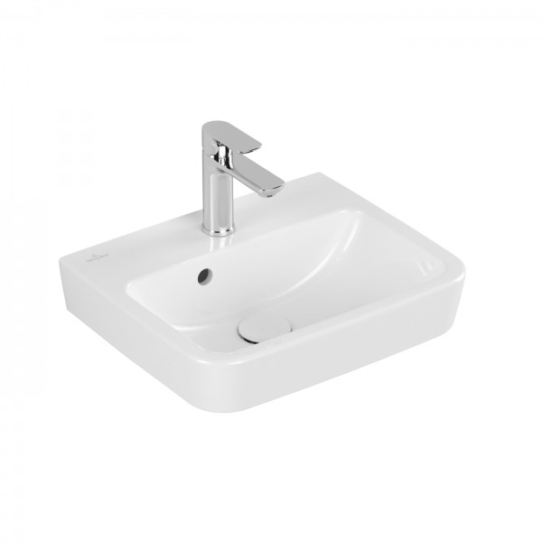 Villeroy & Boch O.novo Handwaschbecken, 450 x 370 x 160 mm, Weiß Alpin AntiBac CeramicPlus, mit Über
