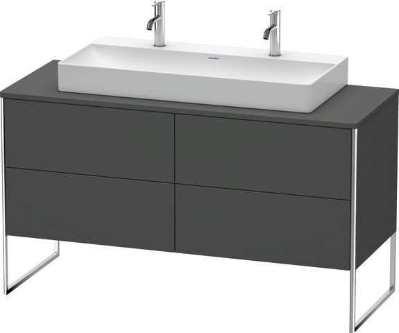 Duravit XSquare Konsolenwaschtischunterbau bodenstehend Graphit Matt 1400x548x778 mm - XS4925M4949