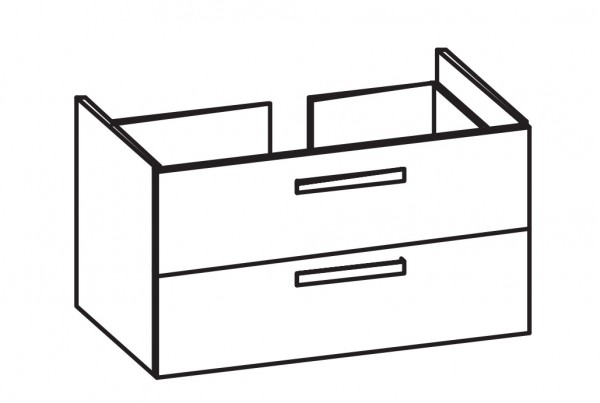 Artiqua 413 Waschtischunterschrank für Acanto Slim 500642, 500643 Quarzgrau Matt Select, 413-WU2L-K1