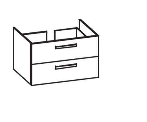 Artiqua 412 Waschtischunterschrank für Connect Air E0279, Anthrazit Glanz, 412-WU2L-I62-7065-51