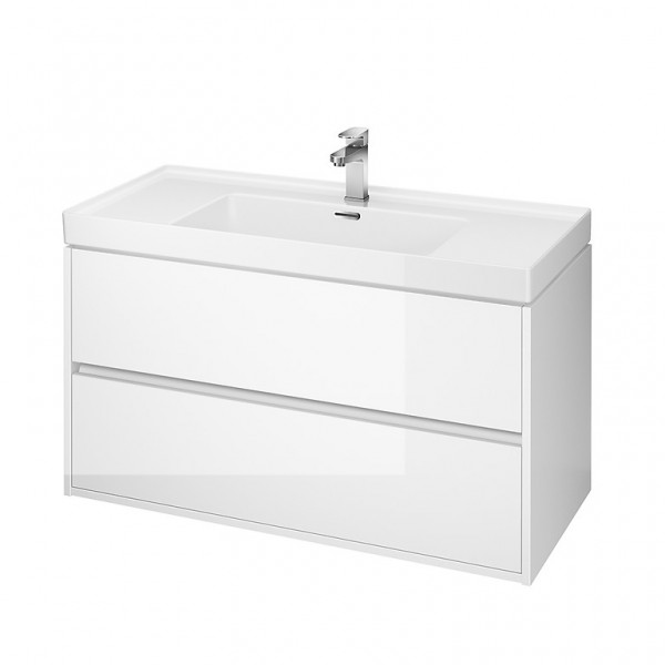 Neuesbad Serie 300 Waschtischunterschrank, B:994, T:447, H:533mm, weiss glänzend Lack