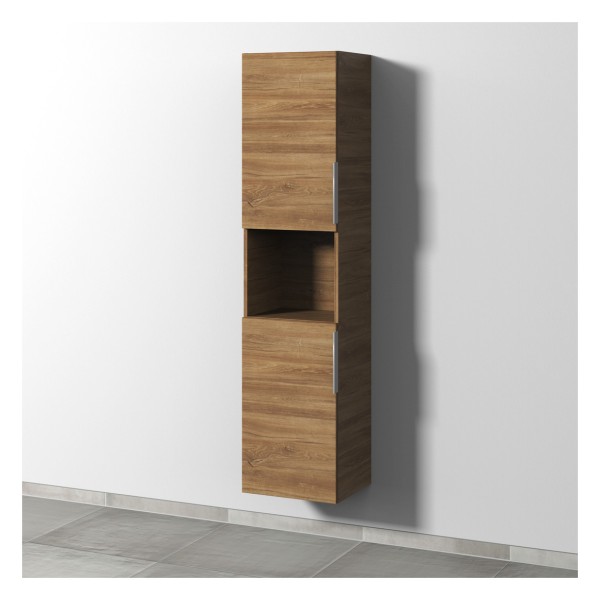 Sanipa 3way Hochschrank mit 2 Türen und 1 offenem Fach, Eiche-Kansas