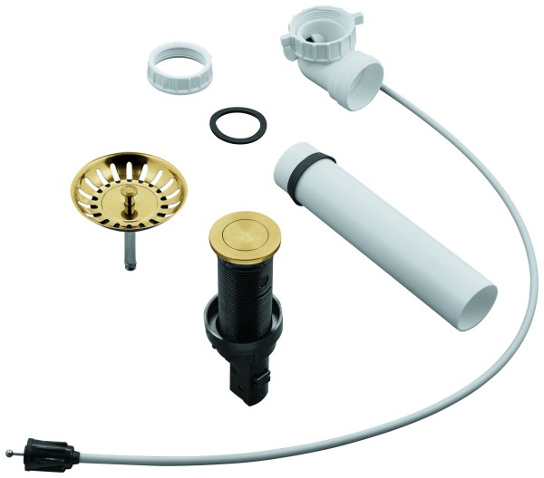 GROHE Zugstangen-Ablaufgarnitur 40986 Push-Exzenter f. Spülen cool sunrise geb, 40986GN0