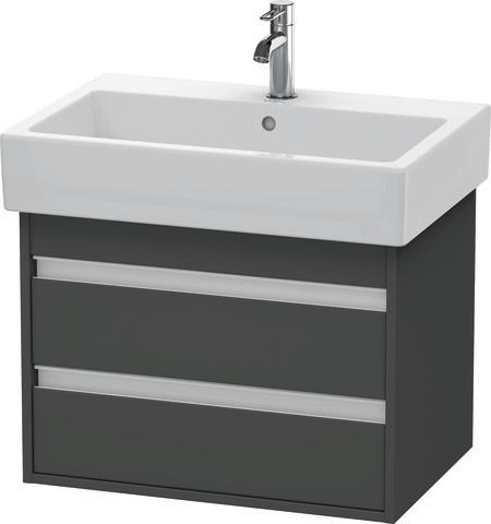 Duravit Ketho Waschtischunterbau wandhängend Graphit Matt 650x440x480 mm - KT662404949