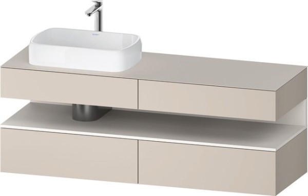Duravit Qatego Konsolenwaschtischunterbau wandhängend Taupe Matt 1600x550x600 mm - QA4777084910010