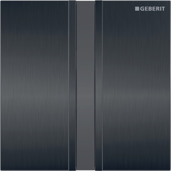 Geberit Urinal-Steuerung mit elektronischer Spülauslösung Netz, Typ 50: Chrom gebürstet / schwarz, 1