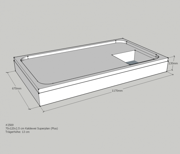 Neuesbad Wannenträger für Kaldewei Superplan superflach 700x1200x25