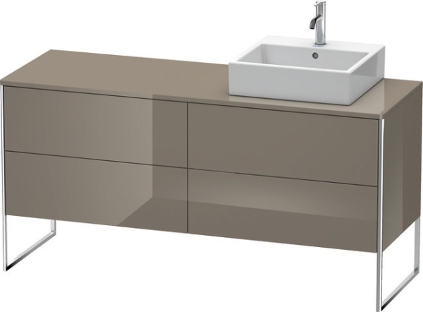 Duravit XSquare Konsolenwaschtischunterbau bodenstehend Flanell Grau Hochglanz 1600x548x778 mm - XS4