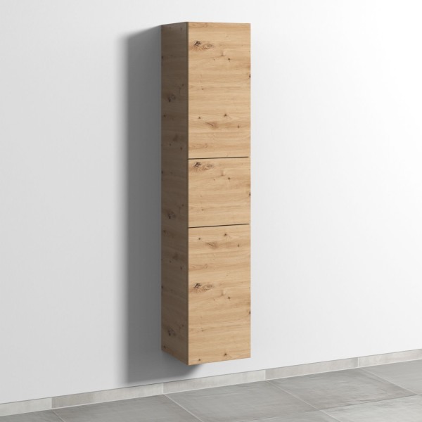 Sanipa 3way Hochschrank mit 2 Türen und 1 Auszug, Eiche Natural-Touch