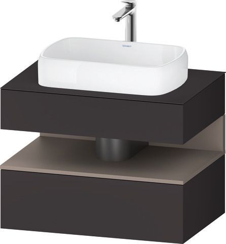Duravit Qatego Konsolenwaschtischunterbau wandhängend Graphit Supermatt 800x550x600 mm - QA473004380