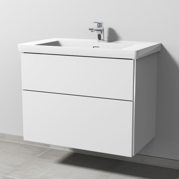 Sanipa 3way Waschtischunterbau zu Villeroy & Boch Subway 3.0 Waschtisch mit 2 Auszügen, Weiß-Soft