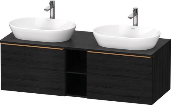 Duravit D-Neo Konsolenwaschtischunterbau wandhängend Eiche Schwarz Matt 1400x550x459 mm - DE4950B041