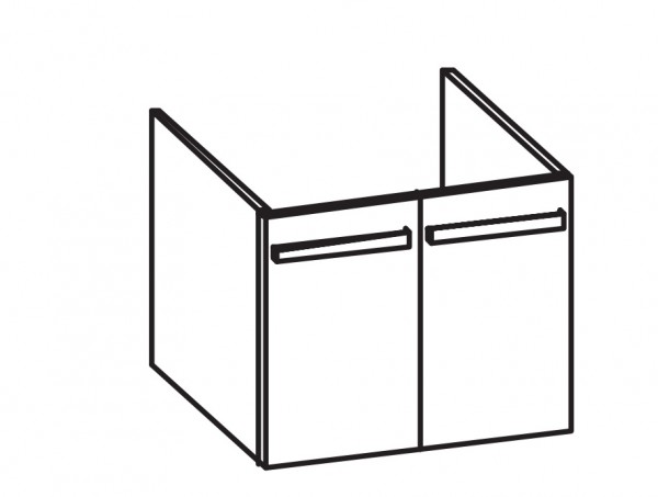 Artiqua 413 Waschtischunterschrank für Acanto 500620,500629, Graphit Struktur quer, 413-WU2T-K161-70