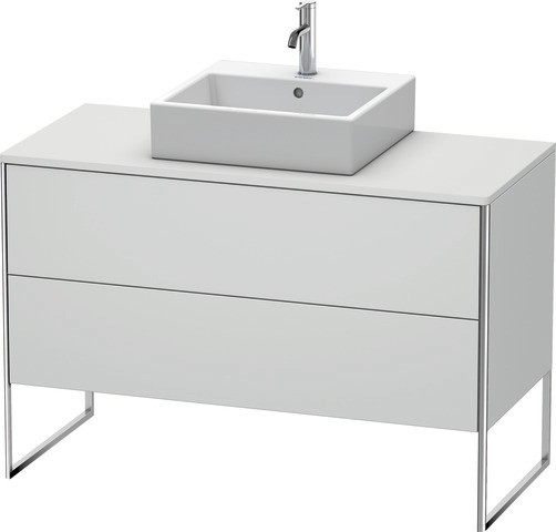 Duravit XSquare Konsolenwaschtischunterbau bodenstehend Weiß Seidenmatt 1200x548x778 mm - XS49220363