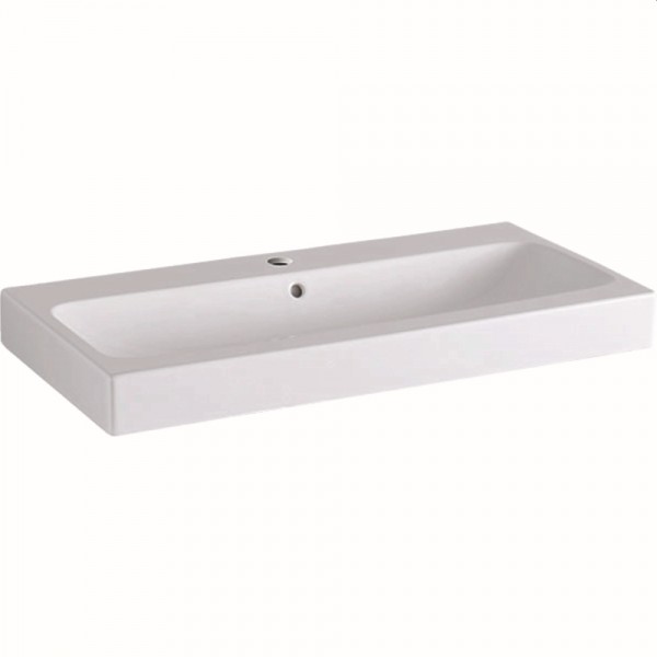 Geberit Waschtisch iCon, 1 Hahnloch, B: 900 mm, T: 485 mm, 124090600, weiss mit Keratect