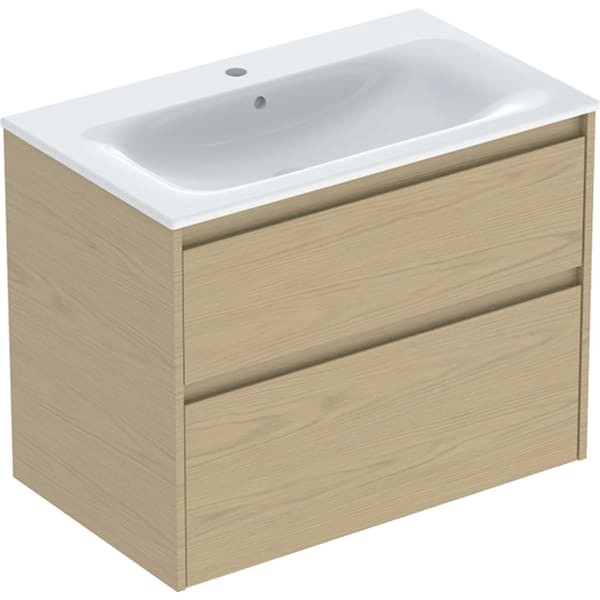 Geberit Renova Plan Set Möbelwaschtisch schmaler Rand, mit Unterschrank, zwei, 504040PS1