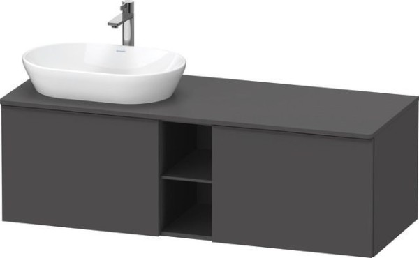 Duravit D-Neo Konsolenwaschtischunterbau wandhängend Graphit Matt 1400x550x459 mm - DE4950LBD490000