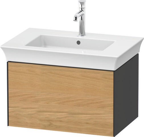 Duravit White Tulip Waschtischunterbau wandhängend Natur Eiche & Graphit Matt & Hochglanz 684x458x41