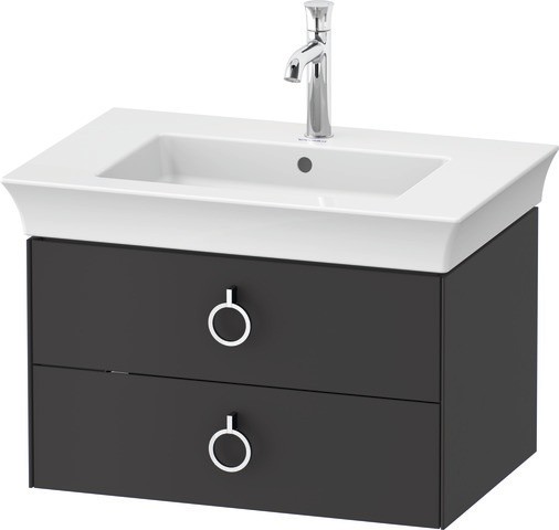 Duravit White Tulip Waschtischunterbau wandhängend Graphit Seidenmatt 684x458x410 mm - WT43510585800