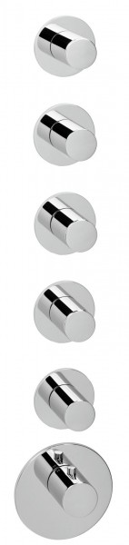 Herzbach Logic XL 5 Farbset 6 Blenden rund 6 Griffe rund Chrom, 11.525015.1.01