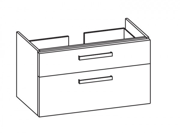 Artiqua 413 Waschtischunterschrank für iCon 124195 Stahlgrau Metallic, 413-WU2L-3-K09-7141-88