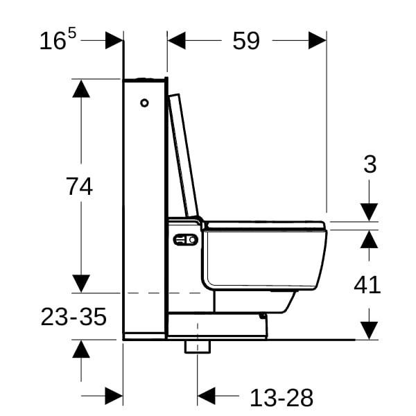 Geberit Geberit AquaClean Mera Classic WC-Komplettanlage AP Stand-WC weiß-alpin, 146240111