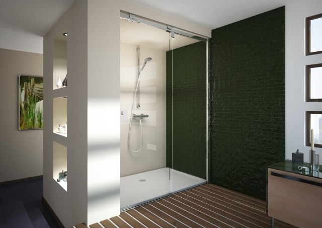 Hoesch Duschabtrennung Muna 1200 li. f. Nische, Everclean, Haltestange eloxal silber, 9228212.101401 9228212.101401