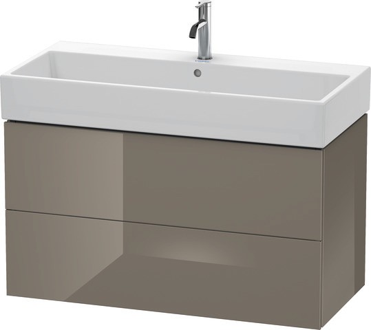 Duravit L-Cube Waschtischunterbau wandhängend Flanell Grau Hochglanz 984x459x544 mm - LC627808989