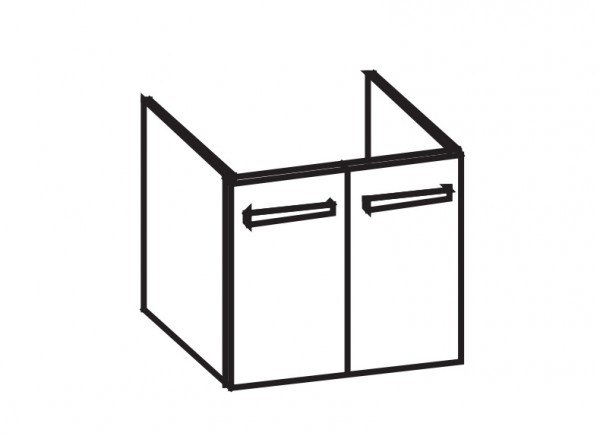 Artiqua 413 Waschtischunterschrank für Smyle Square 500229 (ehem. 120560) Eiche Weiß quer NB, 413-WU