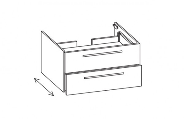 Artiqua 113 Waschtischunterschrank variabel inkl. Konsolenfunktion, Weiß Glanz, 113-WV2L-1-88-7050-6