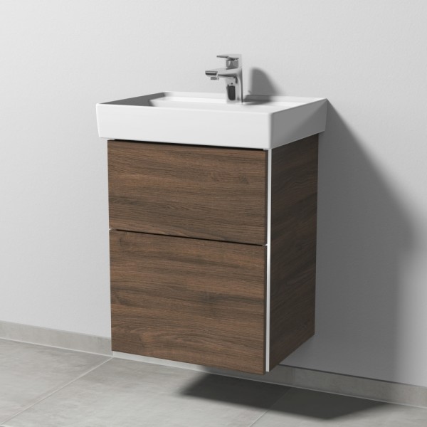 Sanipa 3way Waschtischunterbau zu Villeroy & Boch Collaro Waschtisch mit 2 Auszügen, Eiche-Arizona
