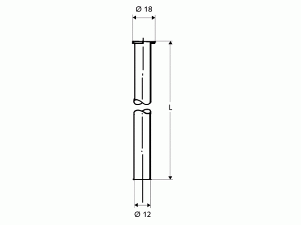 Schell Kupferrohr 1/2" Bördel d:12mm 1000mm chrom