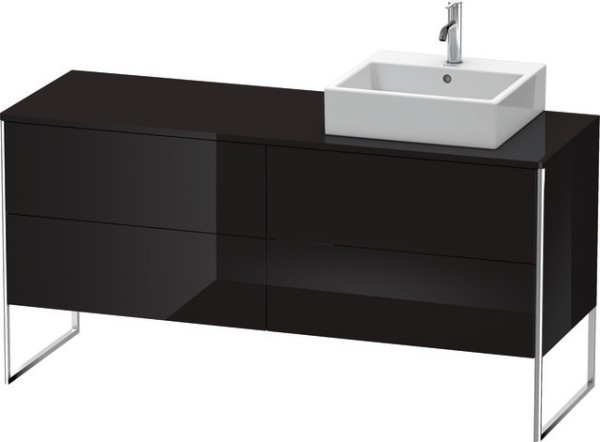 Duravit XSquare Konsolenwaschtischunterbau bodenstehend Schwarz Hochglanz 1600x548x778 mm - XS4924R4