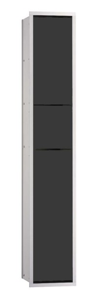 emco Gäste-WC-Modul asis 150 Unterputz, 964 mm, aluminium / schwarz, Doppelfach mit Boden, mit Papie