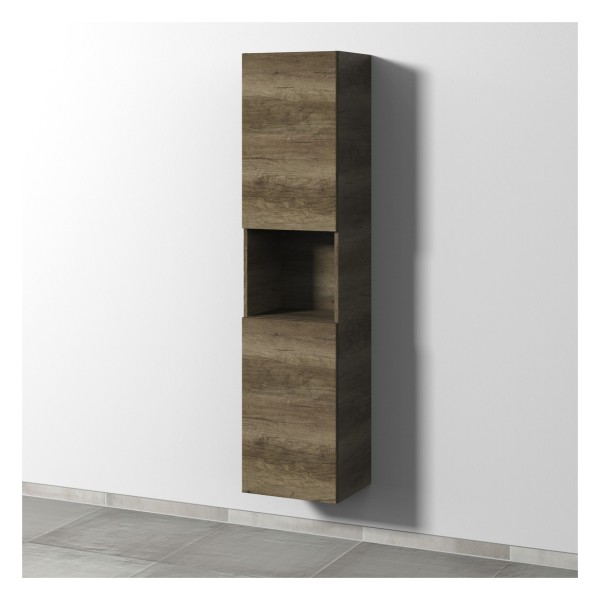 Sanipa 3way Hochschrank mit 2 Türen und 1 offenem Fach, Eiche-Nebraska