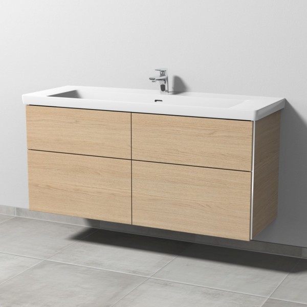 Sanipa 3way Waschtischunterbau zu Villeroy & Boch Subway 3.0 Waschtisch mit 4 Auszügen, Eiche-Nordic