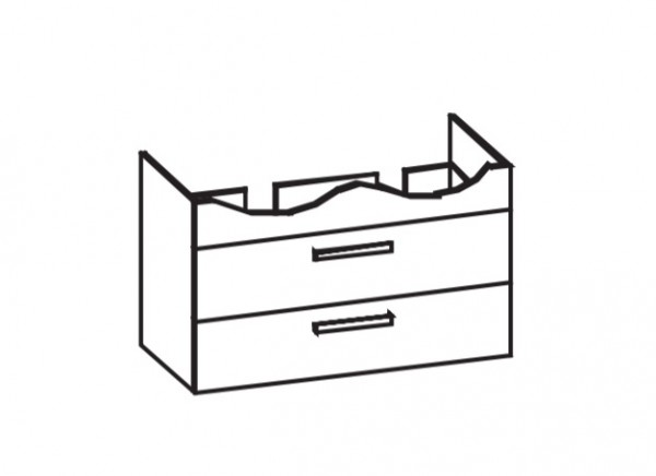 Artiqua 412 Waschtischunterschrank für Isabella K0851 Quarzgrau Hochglanz Select, 412-WU2L-I07-7162-