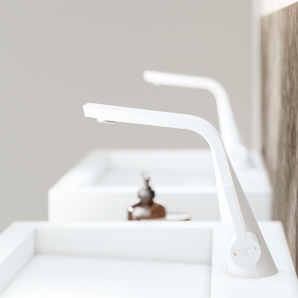 Steinberg Waschtischarmatur, ohne Ablaufgarnitur 1 1/4", weiss matt, 26010101W