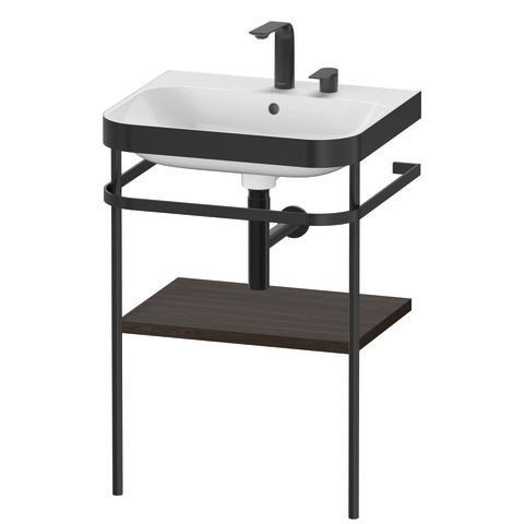 Duravit Happy D.2 Plus c-bonded Set mit Metallkonsole Nussbaum gebürstet Matt 575x490x850 mm - HP473