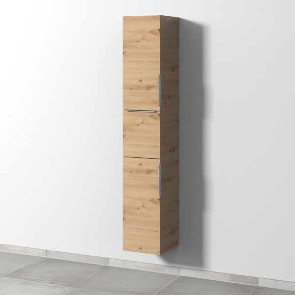 Sanipa 3way Hochschrank mit 2 Türen und 1 Auszug, Eiche Natural-Touch
